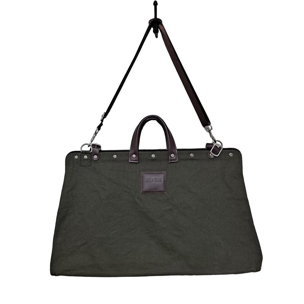 Line Of Trade No 0312 Weekender Bag Olive Green Canvas Strap Handles Travel